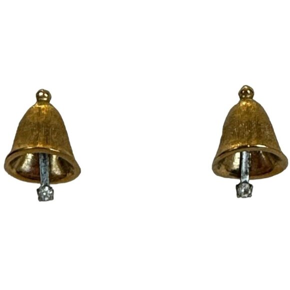 Avon Jewelry - Avon Delicate Bells Earrings Christmas Holidays Gold-Tone Vintage 1978 Small 70s